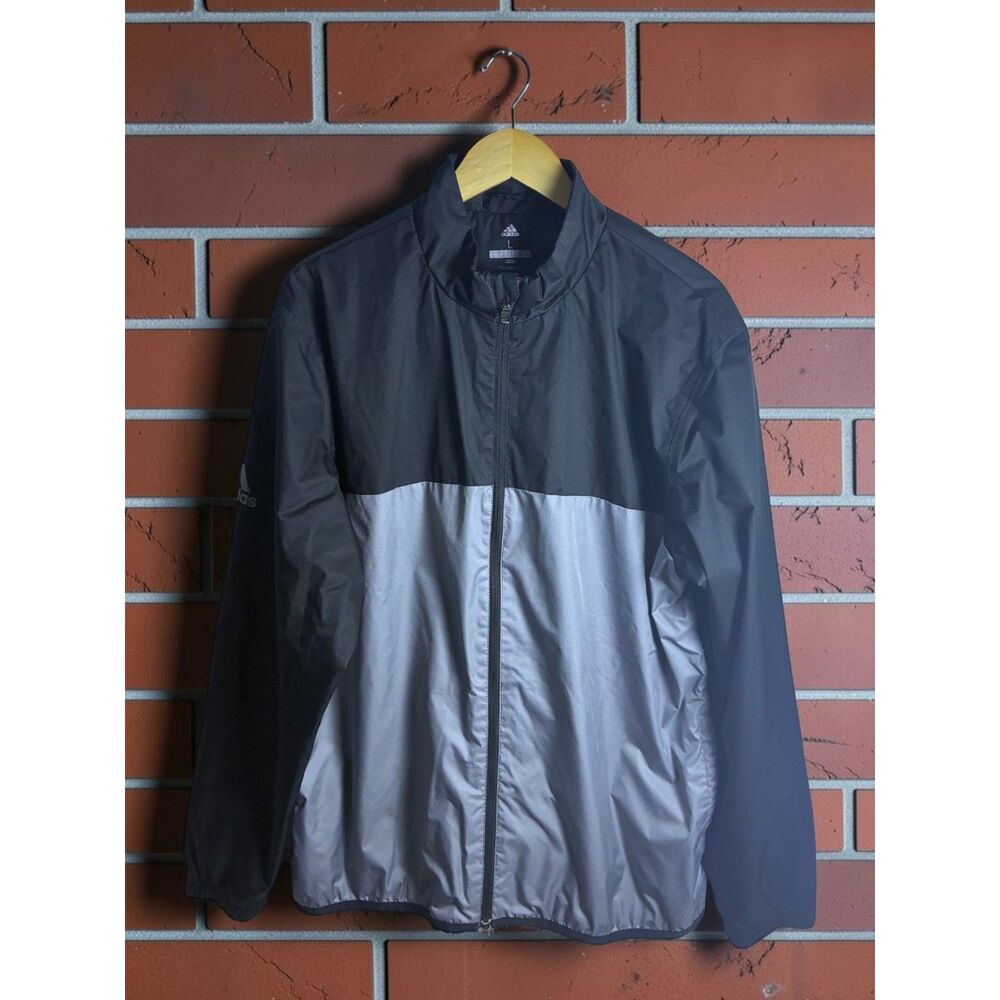 Adidas Golf Climastorm Full Zip Windbreaker Jacket Men's Large Black Gray